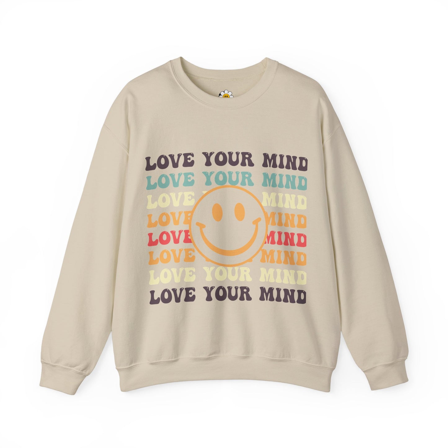 Love Your Mind Smiley Face  Unisex Heavy Blend Crewneck Sweatshirt