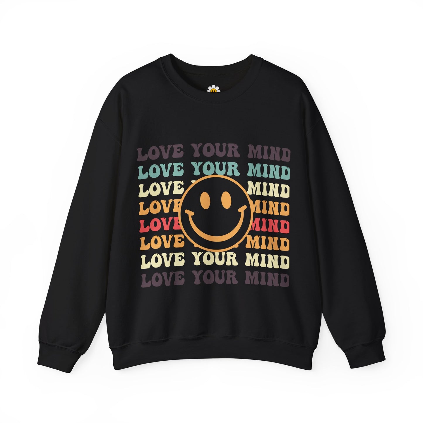 Love Your Mind Smiley Face  Unisex Heavy Blend Crewneck Sweatshirt