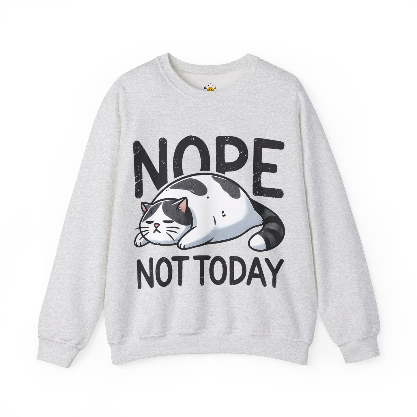 Nope Not Today Funny Cat Lover Sarcasm Premium Unisex Heavy Blend Crewneck Sweatshirt