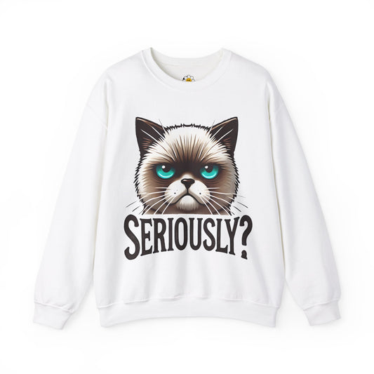 Seriously Funny Cat Lover Sarcasm Premium Unisex Heavy Blend Crewneck Sweatshirt