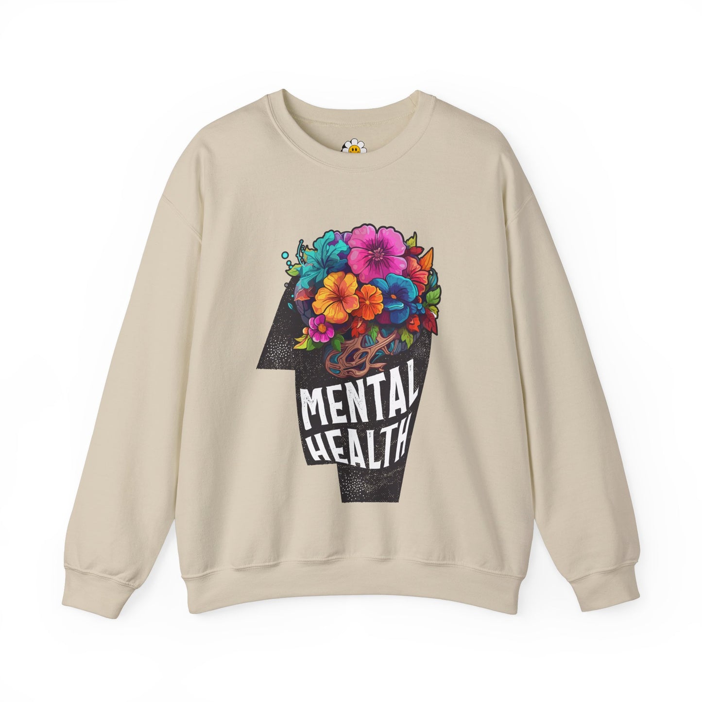 Mental Health Floral Unisex Heavy Blend Crewneck Sweatshirt