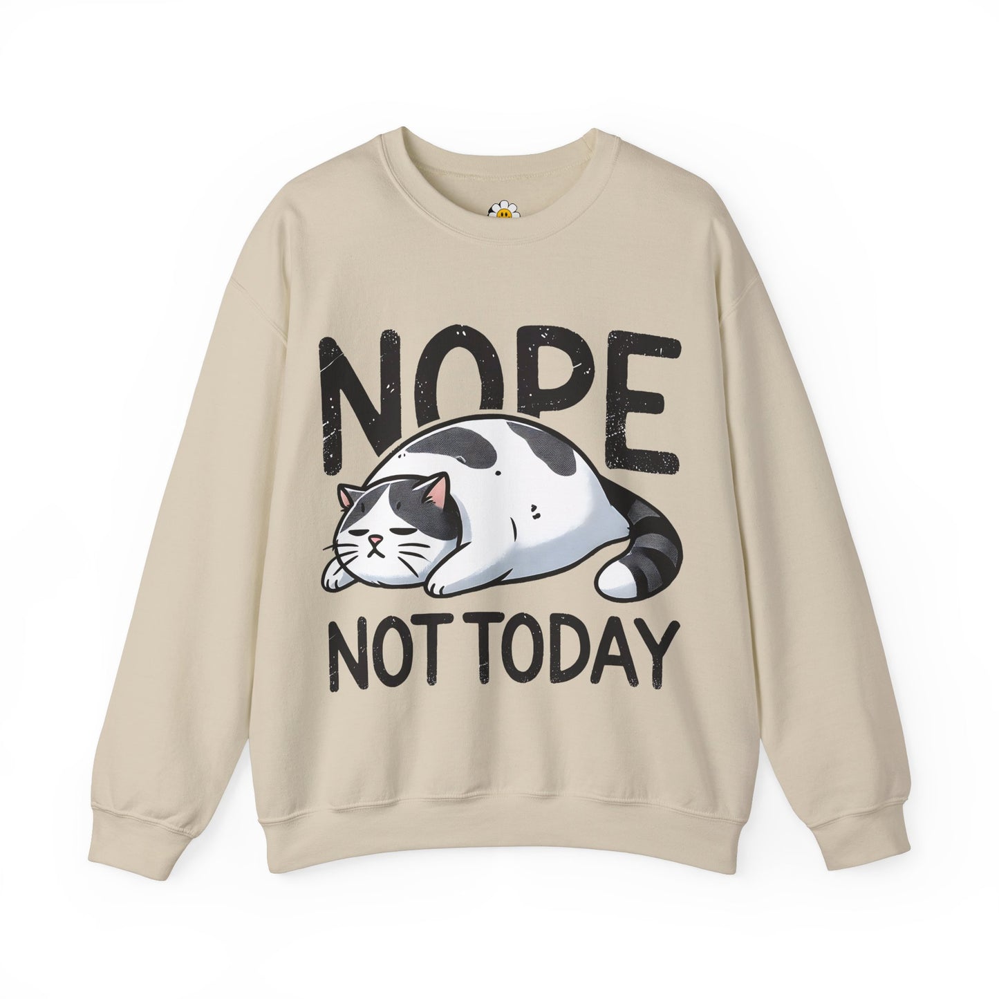 Nope Not Today Funny Cat Lover Sarcasm Premium Unisex Heavy Blend Crewneck Sweatshirt