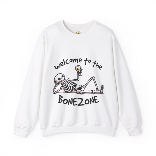 Welcome To The Bone Zone Funny Skeleton Sarcasm Premium Unisex Heavy Blend Crewneck Sweatshirt