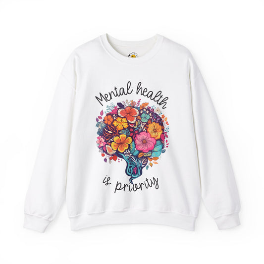 Mental Health is a Priority Unisex Heavy Blend Crewneck Sweatshirt