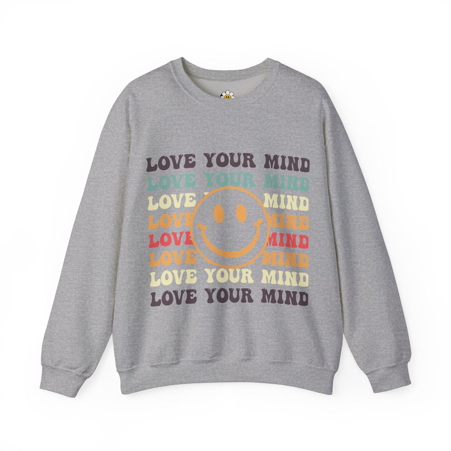 Love Your Mind Smiley Face  Unisex Heavy Blend Crewneck Sweatshirt