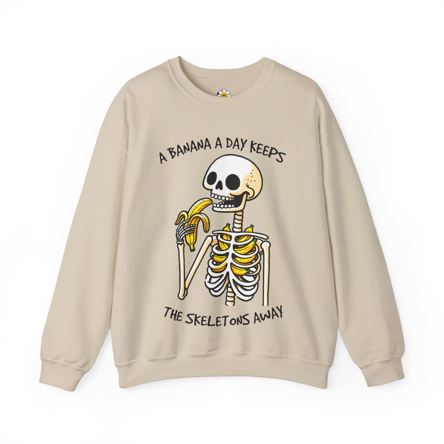 A Banana A Day Keeps The Skeletons Away Funny Skeleton Sarcasm Premium Unisex Heavy Blend Crewneck Sweatshirt