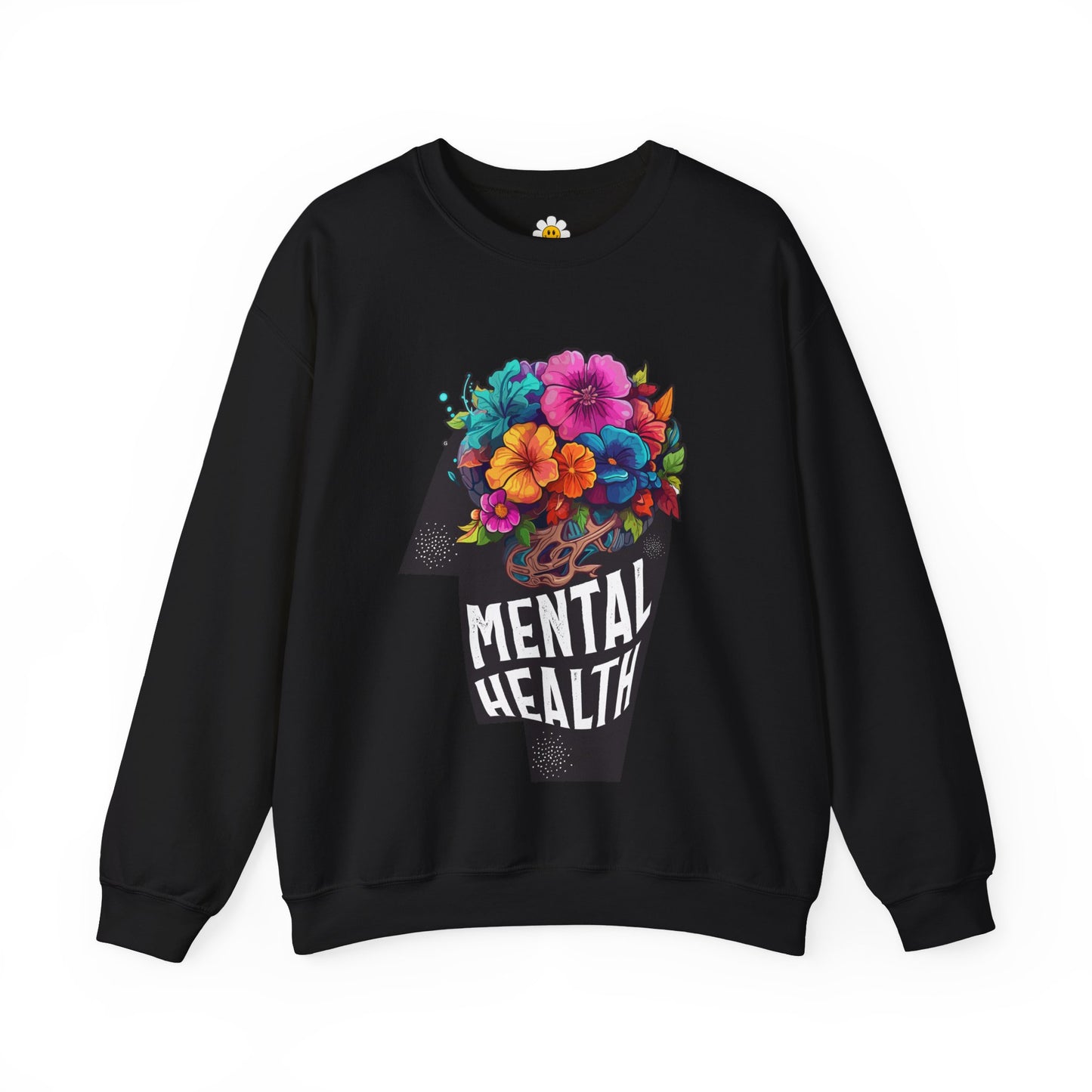 Mental Health Floral Unisex Heavy Blend Crewneck Sweatshirt